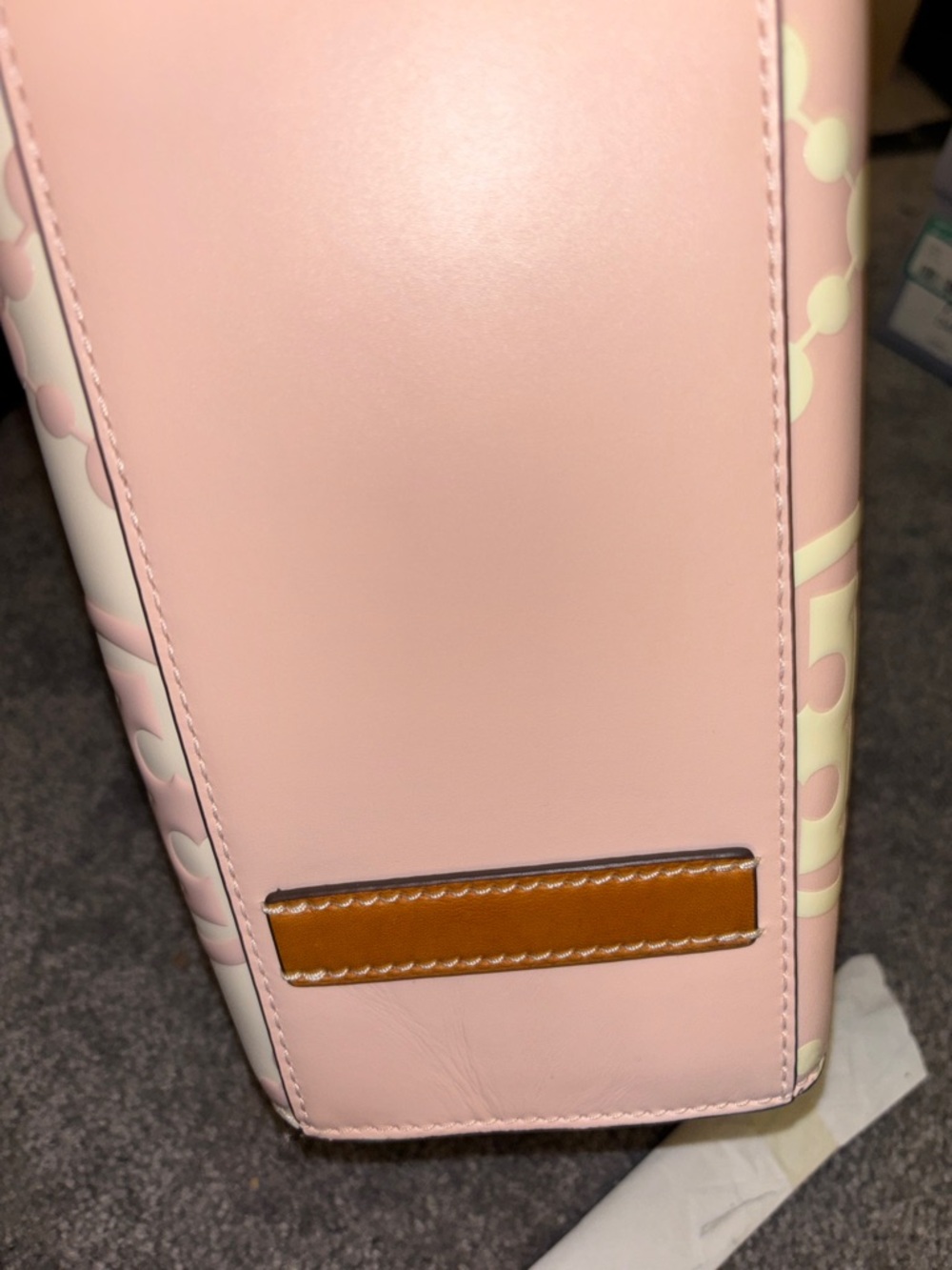 Tory Burch Pink and Cream Logo-Print Tote - Picture 7 of 10